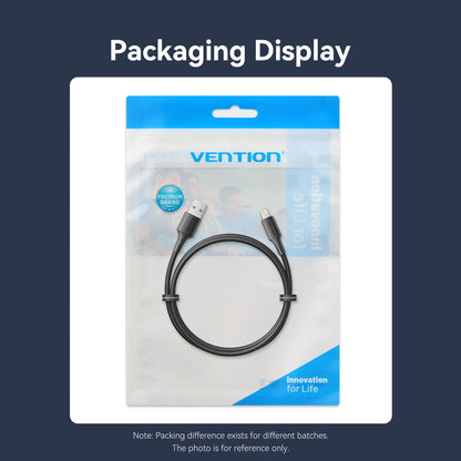 <tc>Vention</tc> Cable USB 2.0 tipo A macho a Lightning macho 2.4A 0.25M PVC negro tipo