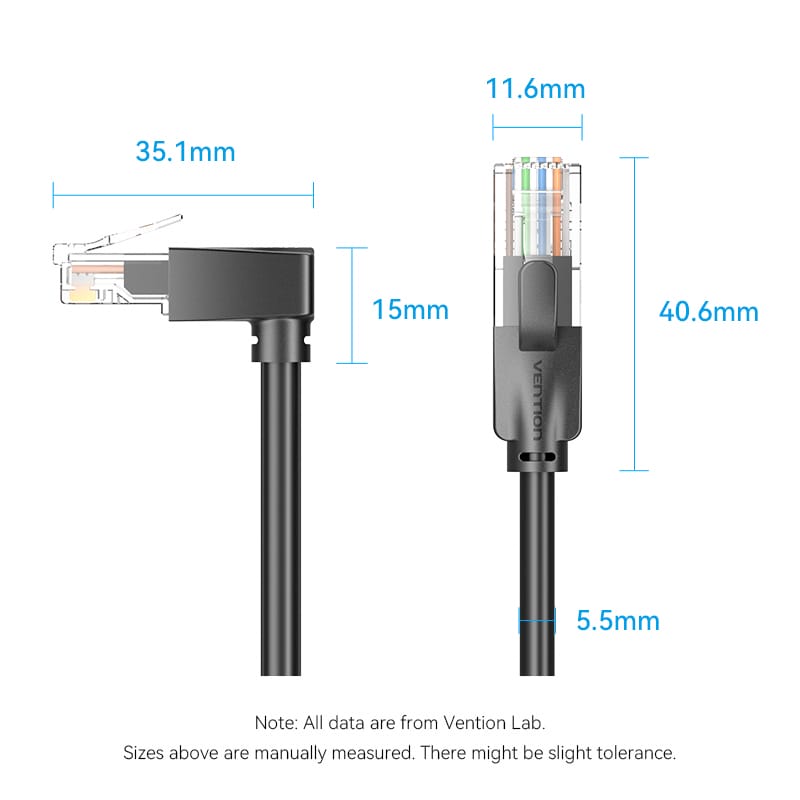 Vention Cat6 UTP Right Angle Ethernet Patch Cable