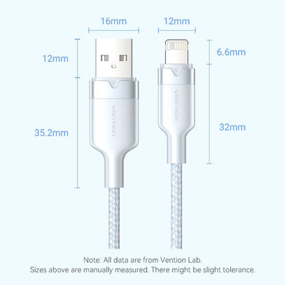 Vention USB 2.0 Type-A Male to Lightning Male 2.4A Cable Aluminum Alloy Type