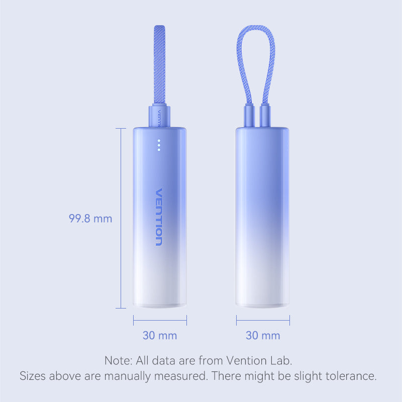 <tc>Vention</tc> Batterie externe compacte 5000 mAh avec câble intégré — En vente maintenant