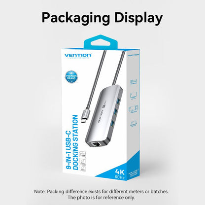 USB-C to HDMI/USB 3.0 x 3/RJ45/SD/TF/TRRS 3.5mm/PD Docking Station