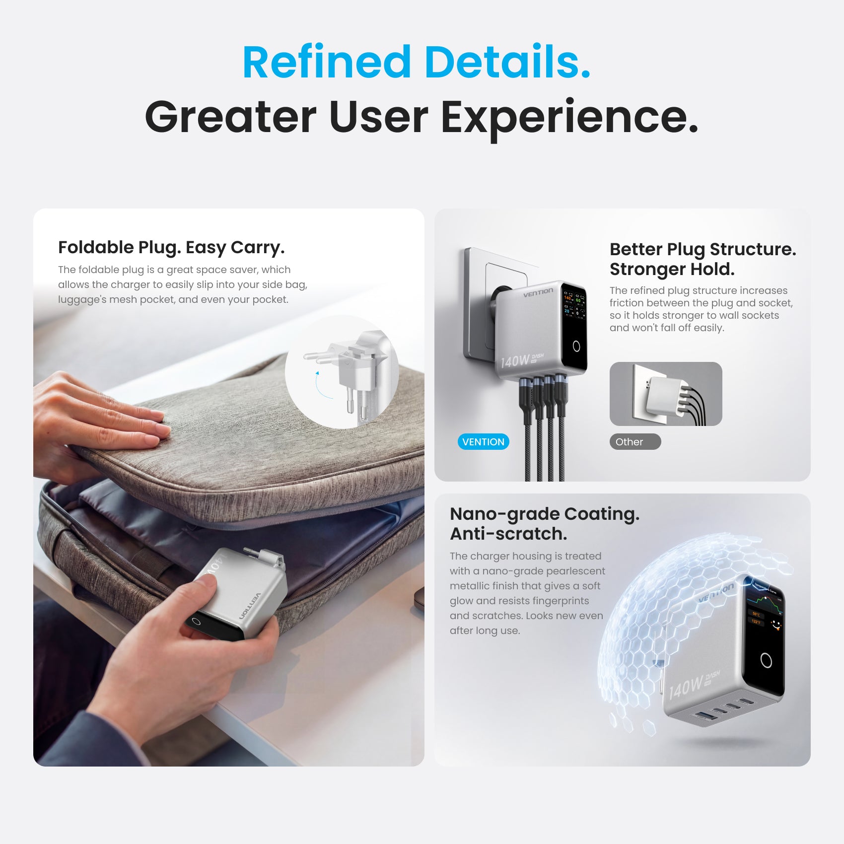 140W 4端口GaN5.0充电器带智能显示