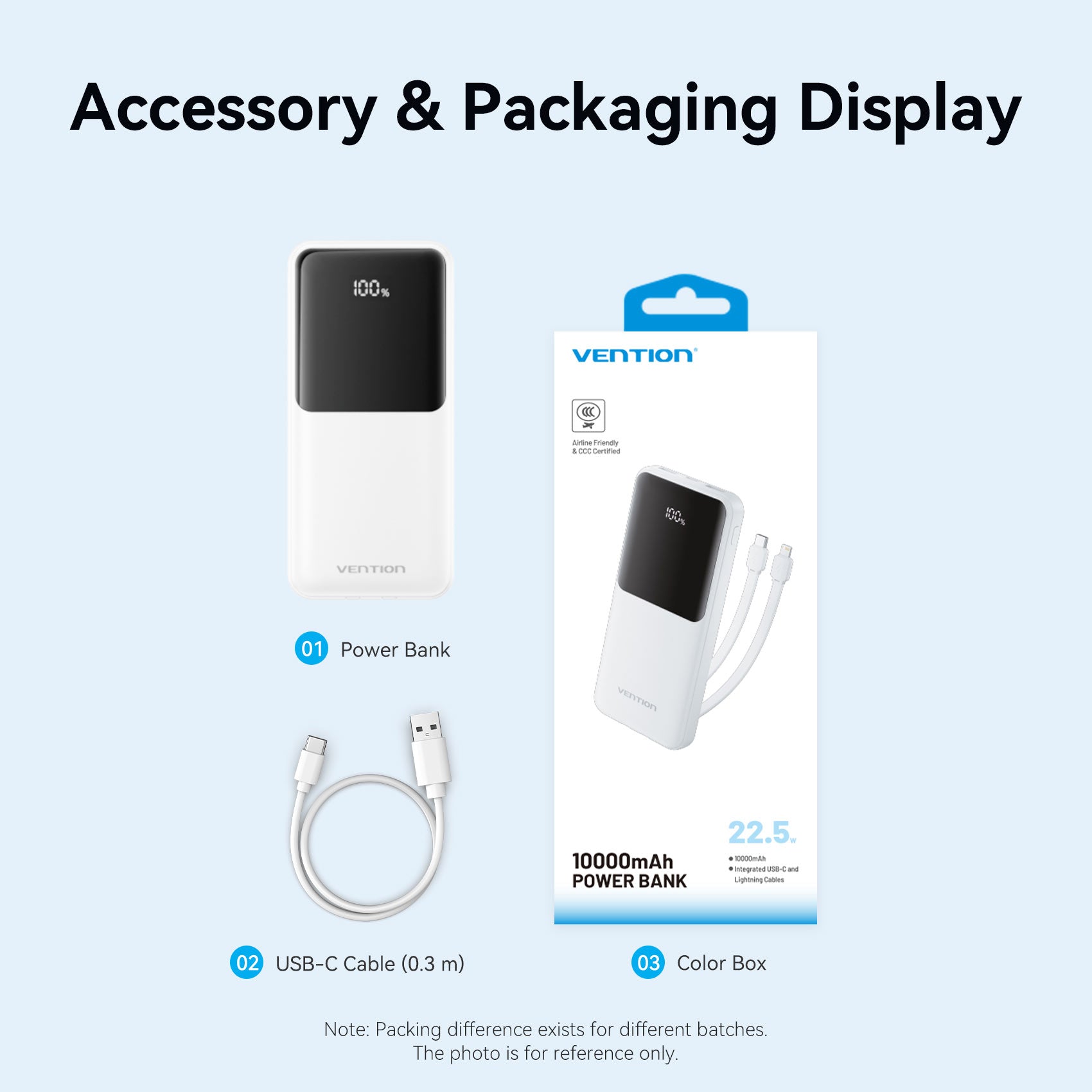 Vention 10000mAh Power Bank 22.5W