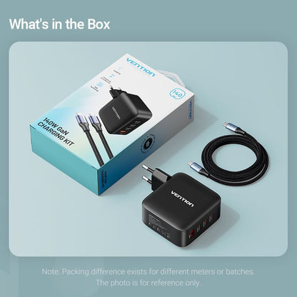 Vention 4 Portlu USB (C + C + C + A) GaN Şarj Kiti (140W/140W/30W/30W) AB Fişi