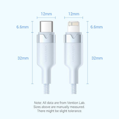 USB 2.0 Type-C Male to Lightning Male 3A Cable