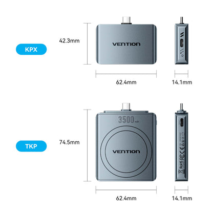 <tc>Vention</tc> Carcasa para SSD M.2 NVMe sin cables + batería externa de 3500 mAh