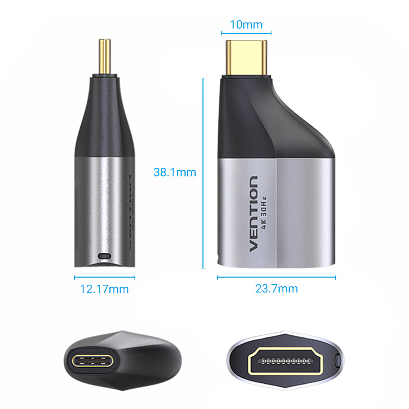 Vention type-C to HDMI Adapter Gray Aluminum Alloy Type