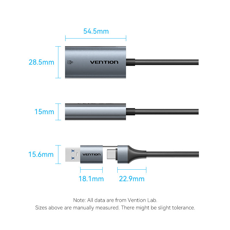 Vention USB-C/USB-A to Gigabit Ethernet Adapter