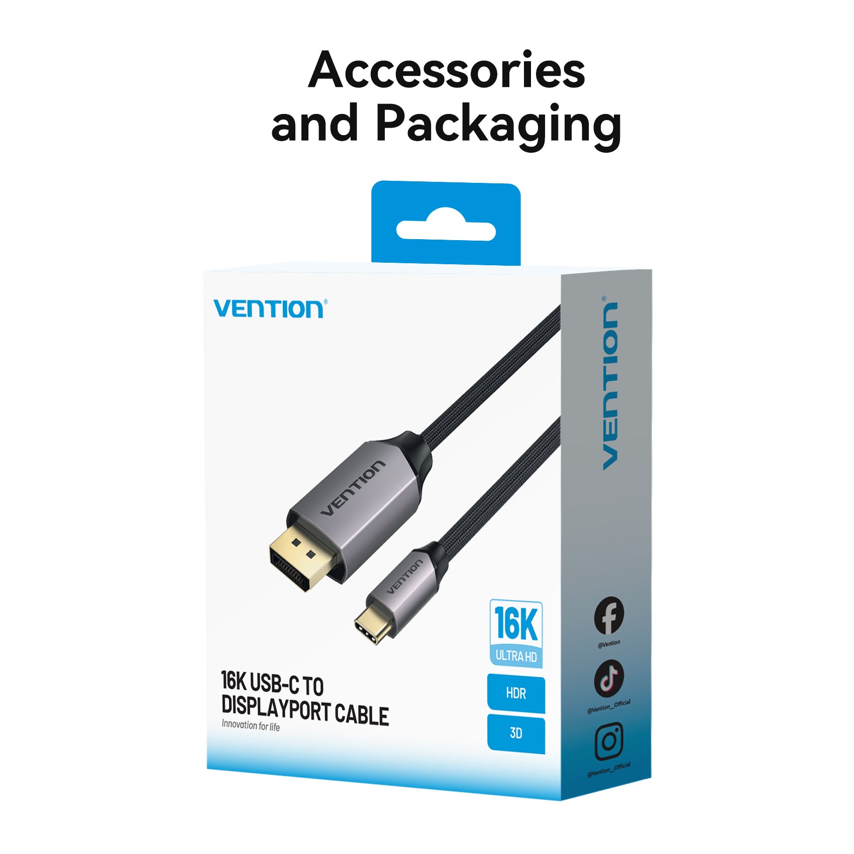 Vention 16K USB-C to DisplayPort Cable