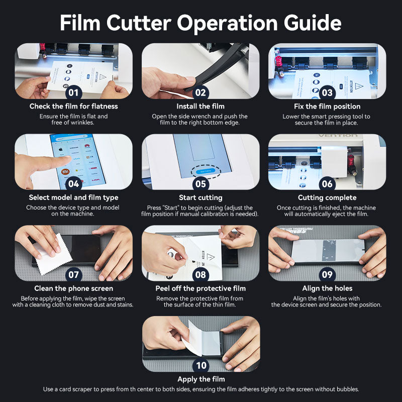 Intelligent Screen Film Cutter with Touch Screen - EU Plug