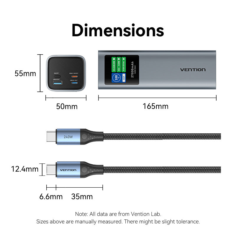 Vention 27000mAh Power Bank 140W