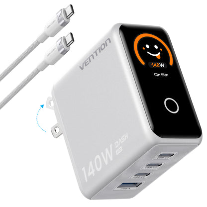 140W 4-Port GaN5.0 Charger with Smart Display