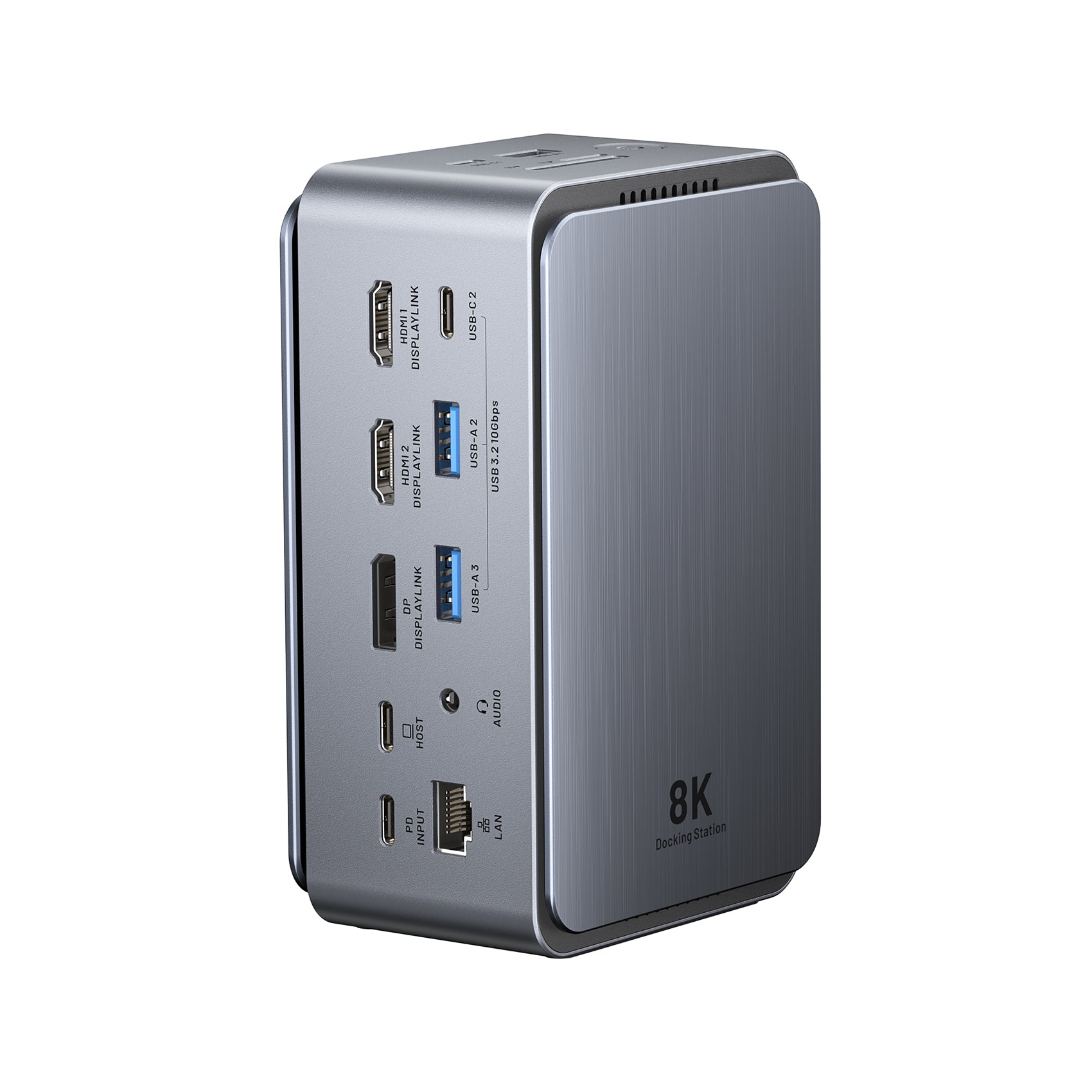 13-in-1 USB-C 8K Vertical Docking Station with Digital Display