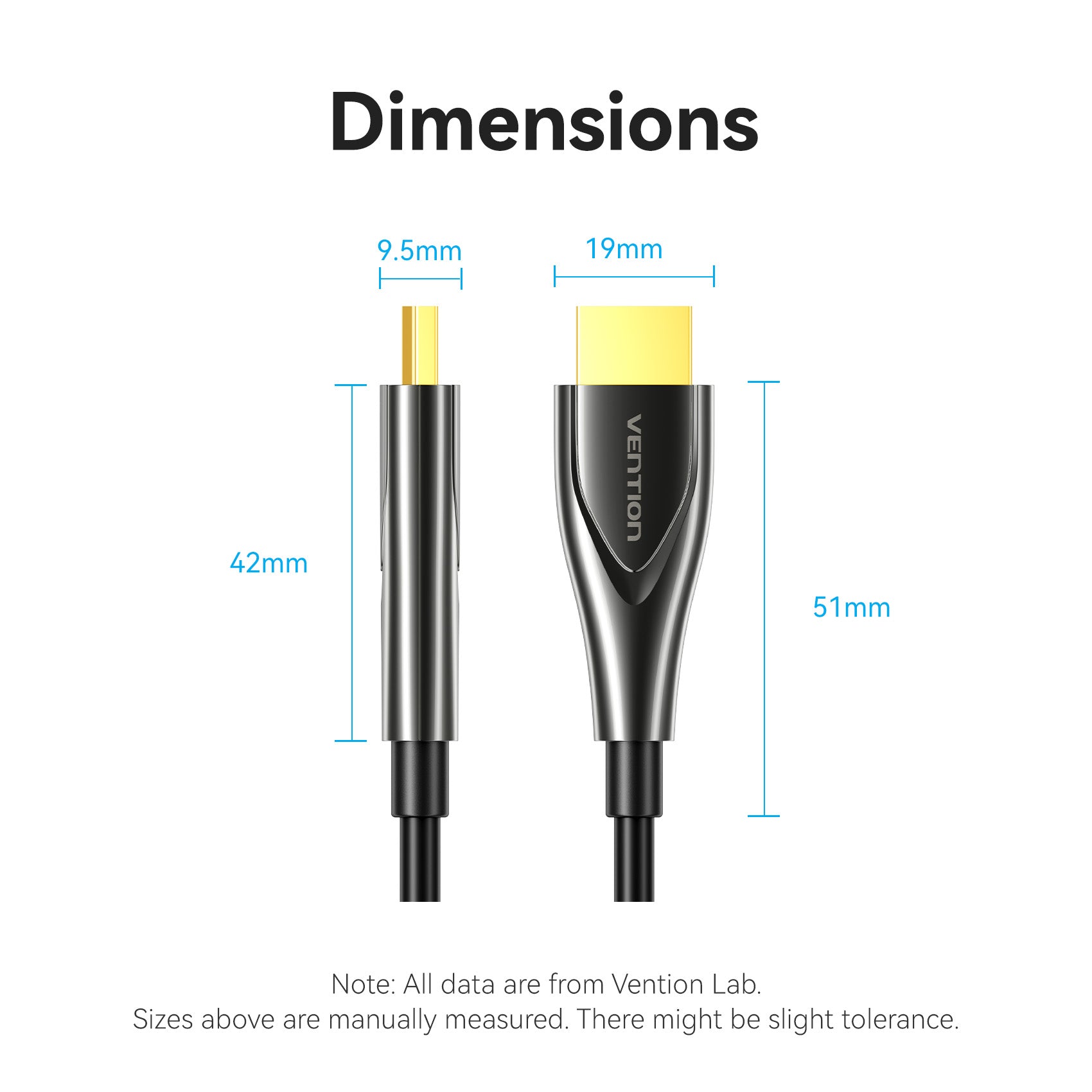 Vention 4K Fiber Optic HDMI™ Male to Male Cable