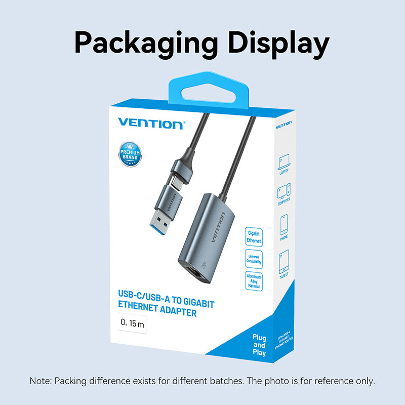 Vention USB-C/USB-A to Gigabit Ethernet Adapter