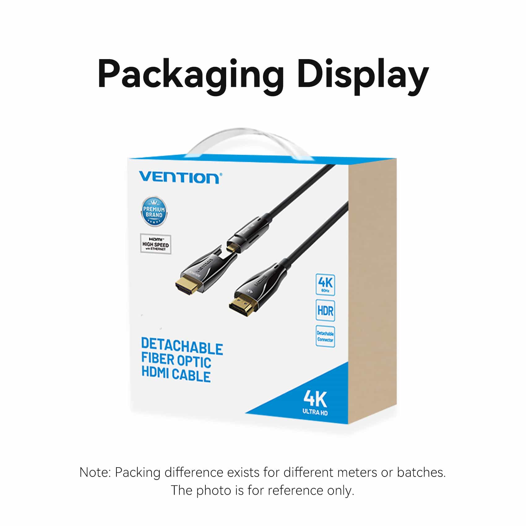 Vention Detachable Optical HDMI-A Male to HDMI-D + HDMI-A Male 4K Cable