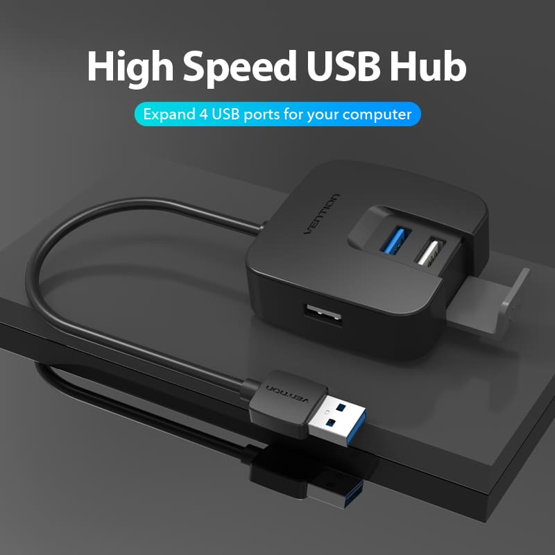 4 Ports USB 2.0/3.0 HUB 0.15M Black