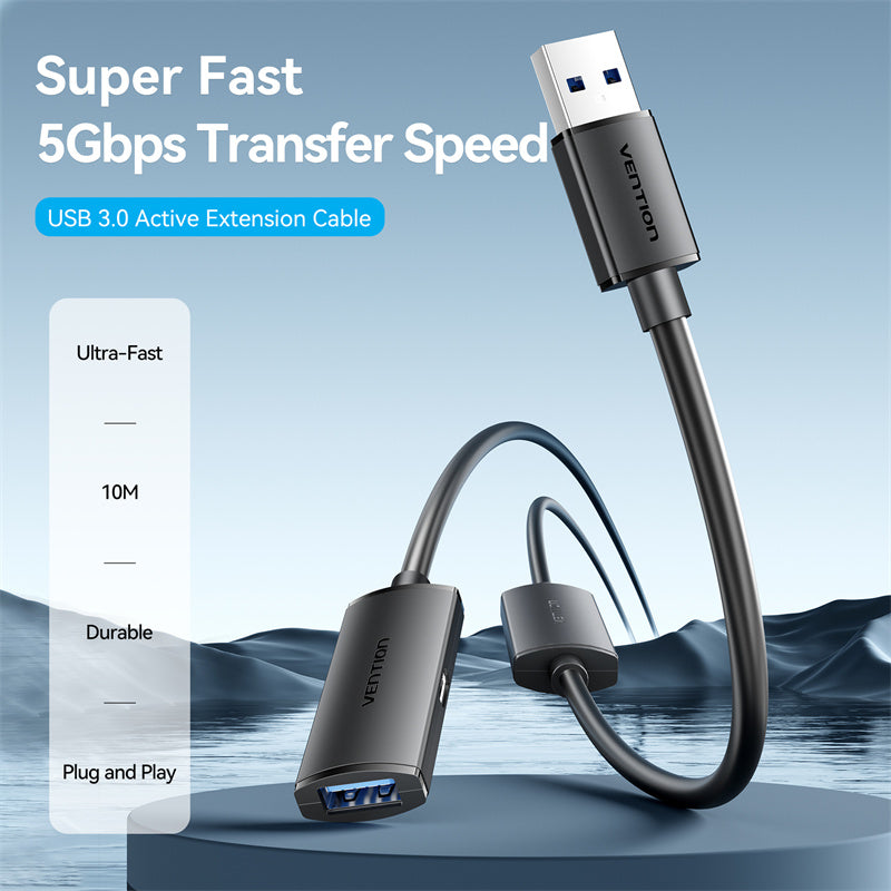 USB 3.0 Type-A Male to Type-A Female Active Extension Cable