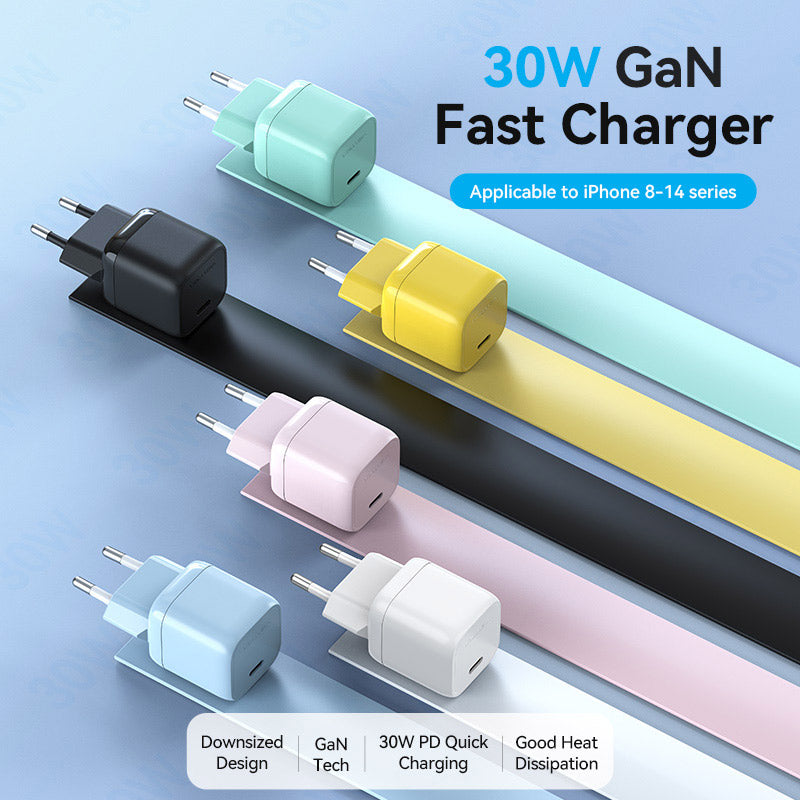 Vention 1-Port USB-C GaN Charger 30W EU-Plug