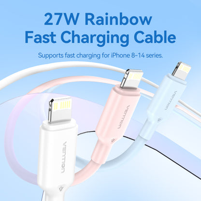 USB 2.0 Type-C Male to Lightning Male 3A Cable