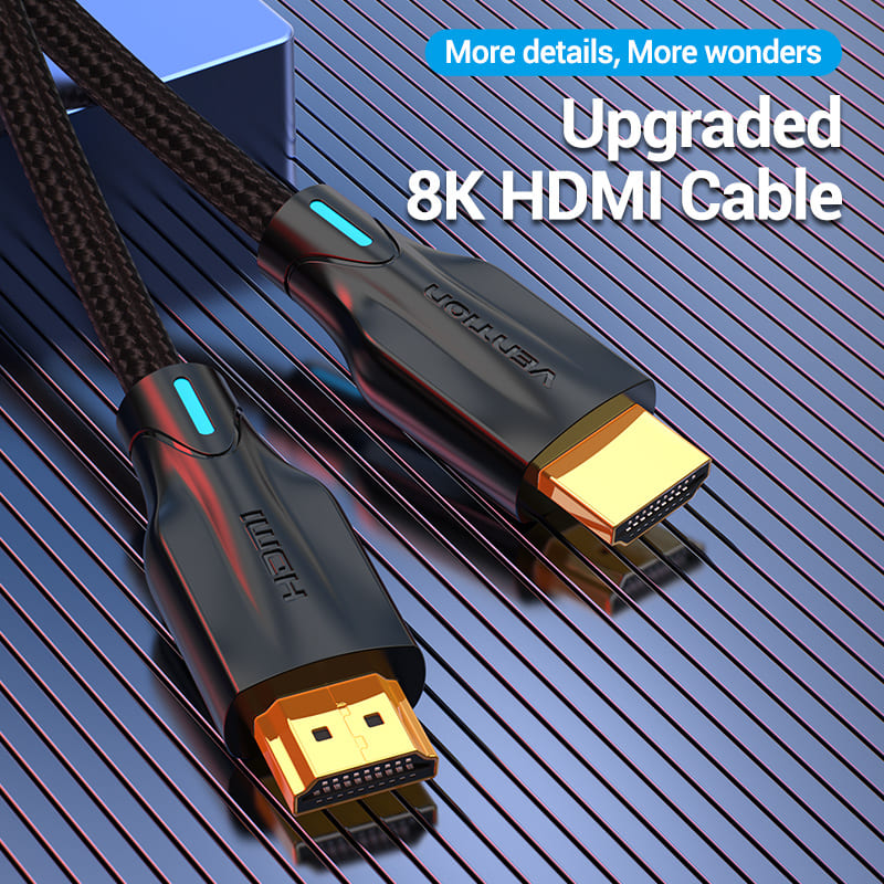 Cotton Braided 8K HDMI Cable Black