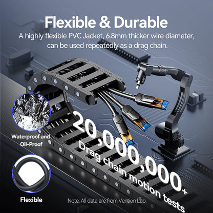 Ultra-Flexible Cat6A SFTP Industrial Drag Chain Ethernet Patch Cable