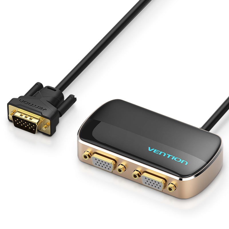 VGA-Splitter 1-in-2-Out-VGA-Stecker auf 2-Buchsen-Audio-Splitter mit Netzkabel