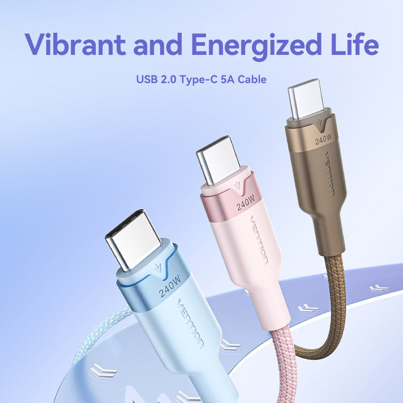 Vention USB 2.0 Type-C Male to Type-C Male 5A Cable  Aluminum Alloy Type