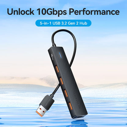 USB to USB 3.2 Gen 2 Type-A x 4/USB-C 10G Hub 0.15M Black