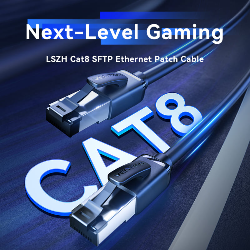 LSZH CAT.8 SFTP Ethernet Patch Kabel 0,5 m schwarz