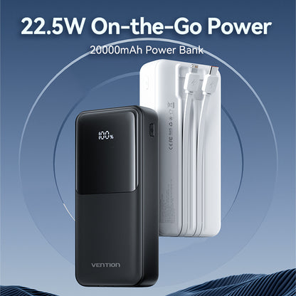 20000mAh Power Bank (Micro-USB + USB-C + USB-A + USB-A)