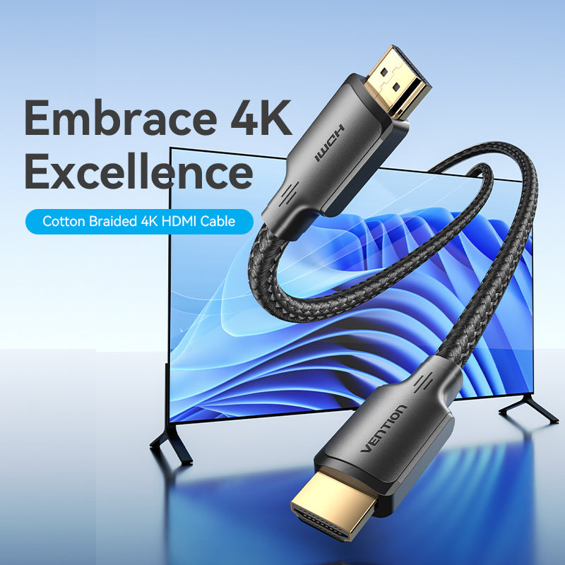 Cotton Braided 4K HDMI Male to Male Cable