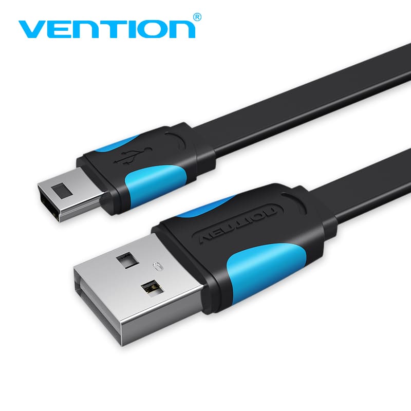 Flat USB2.0 A Male to Mini 5 Pin Male Cable