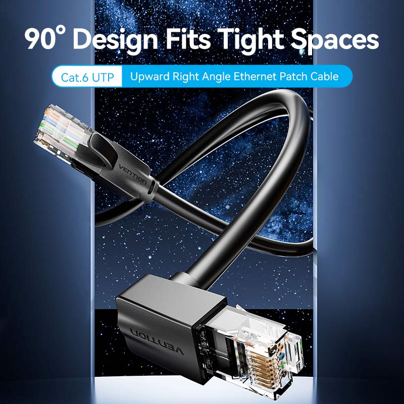 Cat6 UTP Right Angle Ethernet Patch Cable