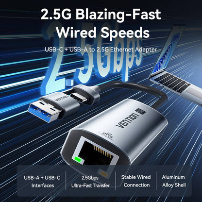<tc>Vention</tc> Adaptor USB-C/USB-A ke Ethernet 2.5G