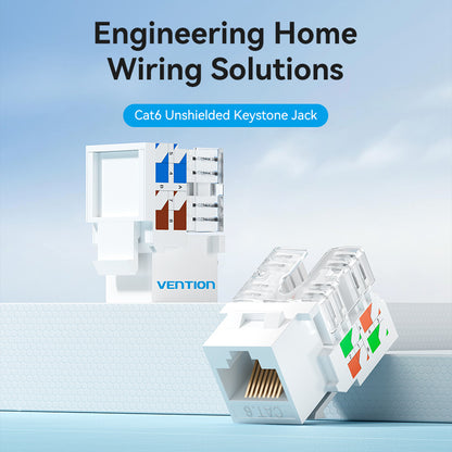 Cat6 Unshielded Keystone Jack White Plastic Type