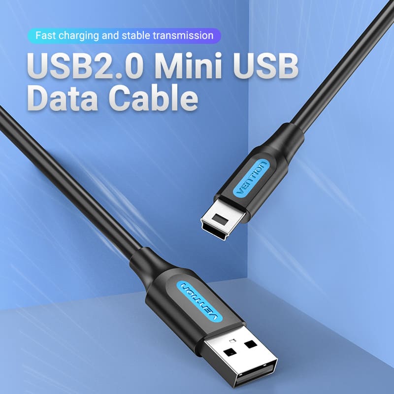 USB 2.0 A Male to Mini-B  Male  Cable