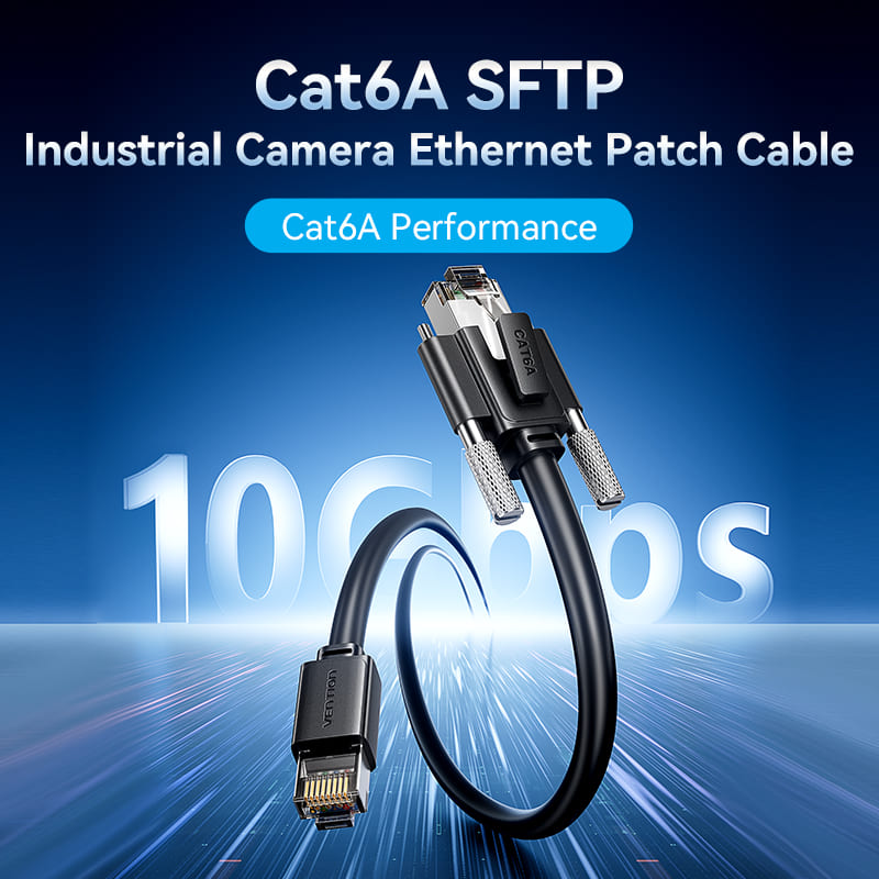 Ultra-Flexible Cat6A SFTP Industrial Camera Ethernet Patch Cable