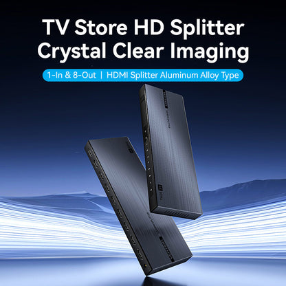 Vention 1-In &  8 Çıkışlı HDMI™ Dağıtıcı 4K@60Hz Black Alüminyum Alaşım Tipi AB Standardı