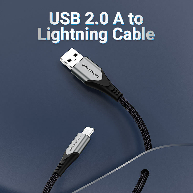 Vention USB 2.0 A al cable de rayo Tipo de aleación de aluminio