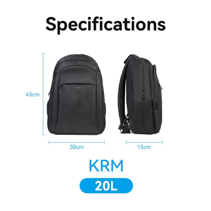 Water-Repellent Anti-Theft Laptop Backpack (45cm x 30cm x 15cm) with USB Charging Port and Lock Black