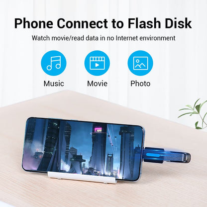 USB-C Male to USB 2.0 Female OTG Adapter Black PVC Type