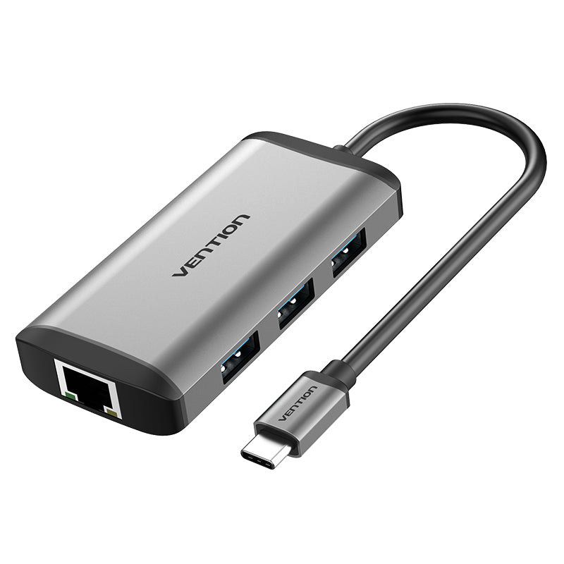 Typ-C-zu-HDMI/USB3.0*3/RJ45/PD-Konverter 0,15 M Grauer Metalltyp