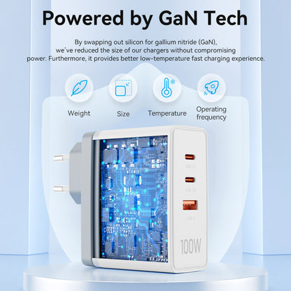 <tc>Vention</tc> Chargeur GaN USB 3 ports (C+C+A) (100 W/100 W/30 W) prise UE