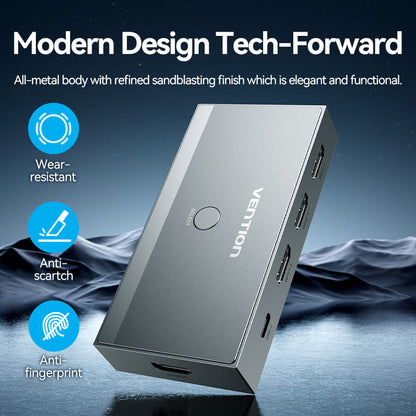 Vention 3 In 1 Out 8K HDMI™ Switcher Gray Aluminium Alloy Type