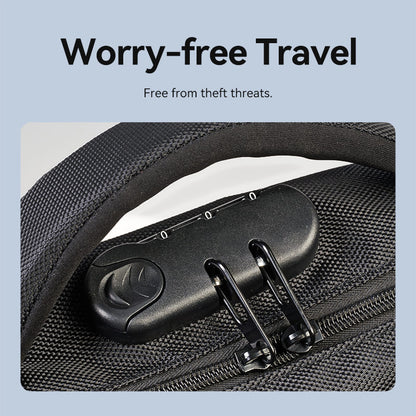 Water-Repellent Anti-Theft Laptop Backpack (45cm x 30cm x 15cm) with USB Charging Port and Lock Black