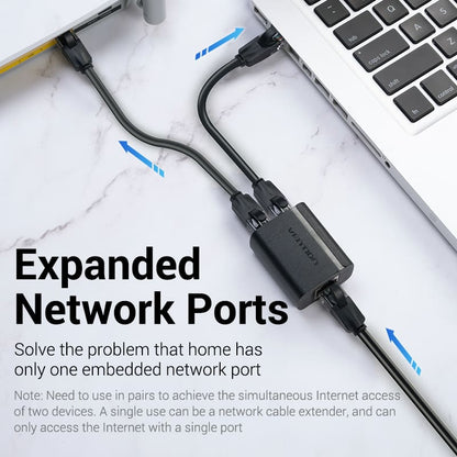 Vention RJ45 Splitter Adapter Black PVC Type