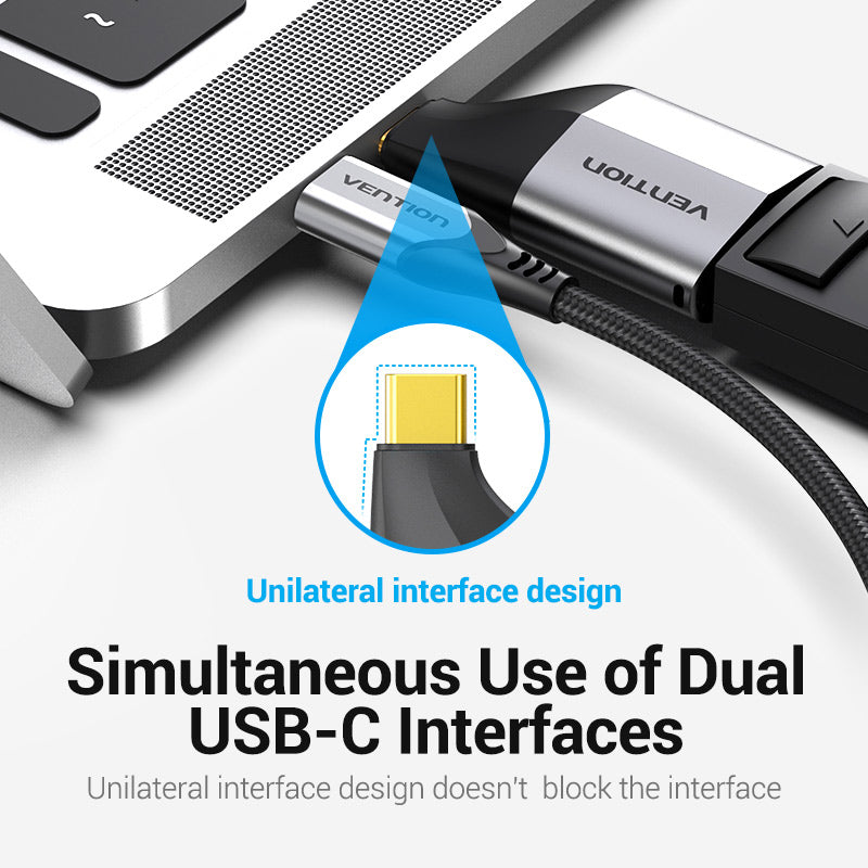 Vention Type-C to DP Adapter Gray Metal Type