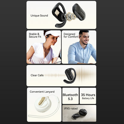 Wireless Bluetooth Open Ear Headphones OpenBeat O11 Black