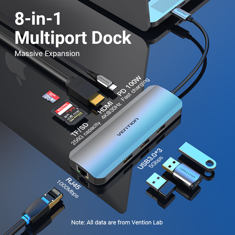 Station d'amarrage USB-C de 8 en 1